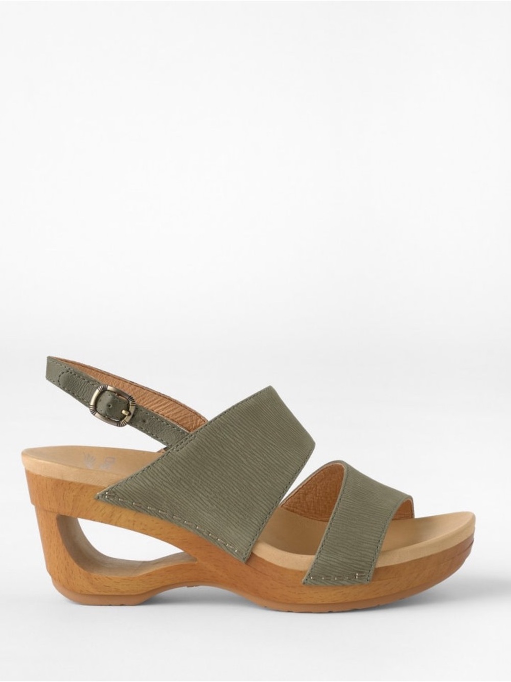 Dansko Tamia Wedge Sandals Leather Olive Green EU 40 US 9 9.5 Comfort